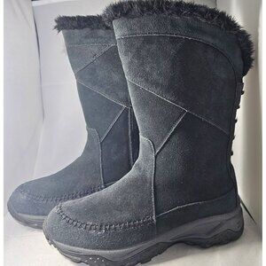 The North Face Black/Pink Suede Winter/ Snow Boots Size 6